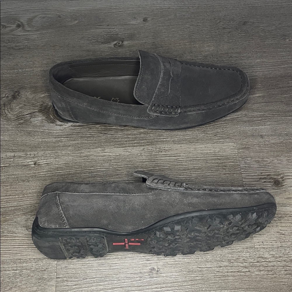 Geox Men's Charcoal Suede Slip-Ons Size 43